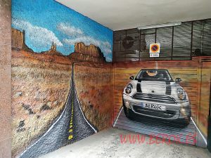 Pintura Mural Parking Mini Desierto Arizona 300x100000